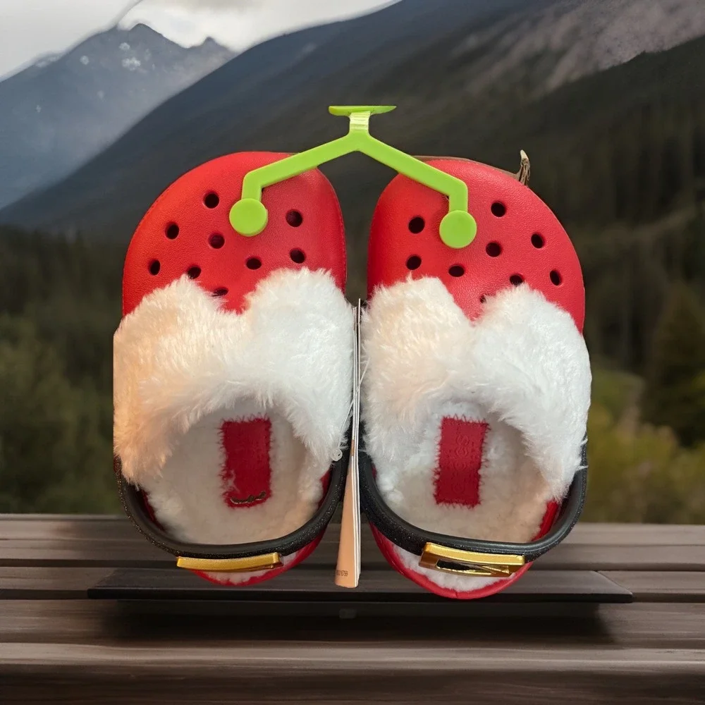 NWT Crocs Classic Lined Santa Sz C5 Santa 210932-6WE‎ Clog Toddler Red Shoes